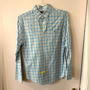 Vineyard Vines Men XS Slim Fit Tucker Shirt long sleeve blue grey plaid